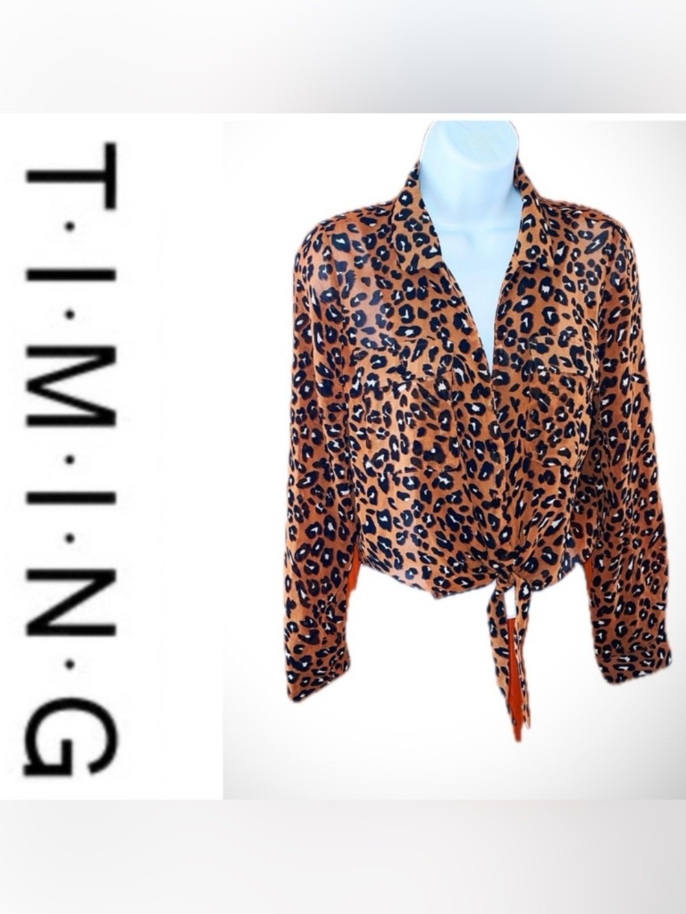 Leopard Print Tie-Front Blouse ๐๐ค - Picture 1 of 16